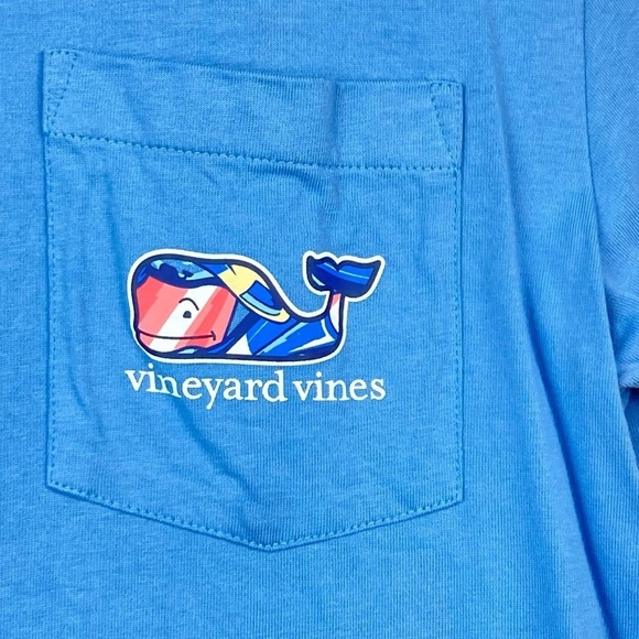 VINEYARD VINES Whale Logo Pocket Tee Shirt, Blue - Picture 6 of 10